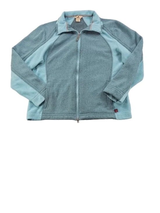 Woolrich Full Double Zip Fleece Jacket Women's L Teal Blue Outdoor Hiking Warm - Picture 4 of 11